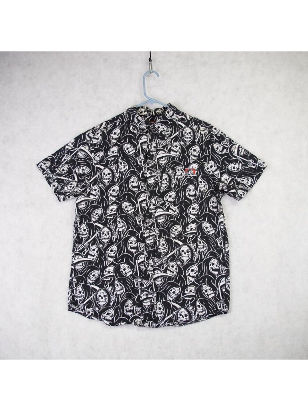 Lurking Class By Sketchy Tank Grim Reaper AOP Mens Short Sleeve  Shirt Size S